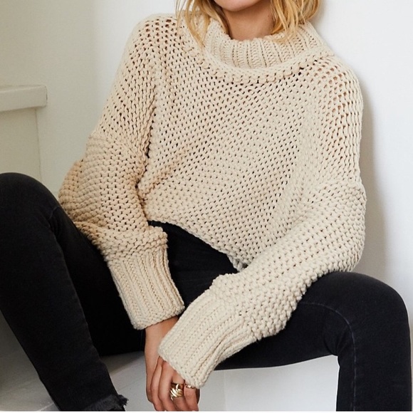 Free People My Only Sunshine Beige Sweater